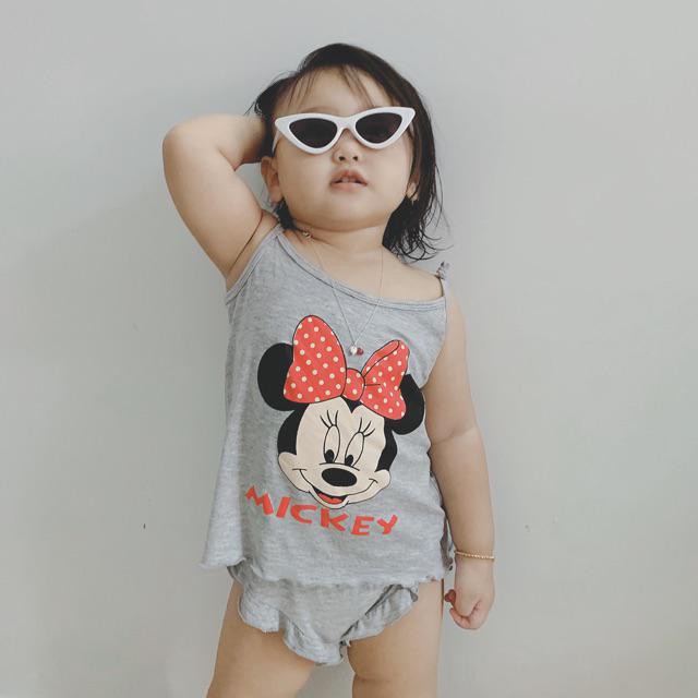Sale!!! Bộ 2 dây cho bé gái hàng Minky Mom in hình Mickey chất thun lạnh mát đẹp - B2D01.Halukidsvn