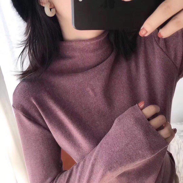 Áo giữ nhiệt nữ🍀Áo Len Cổ Lọ Xuất Nhật MoTie