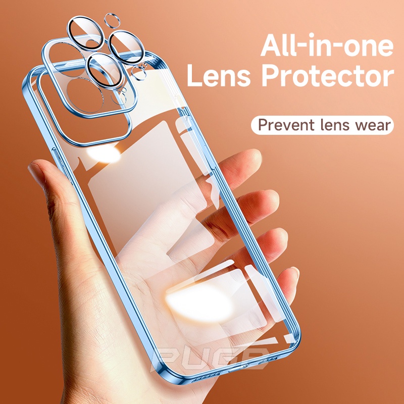 Ốp Điện Thoại Silicon Dẻo Trong Suốt Mạ Màu Sang Trọng Chống Sốc Cho iPhone12 11 Pro Max Mini X XS XR