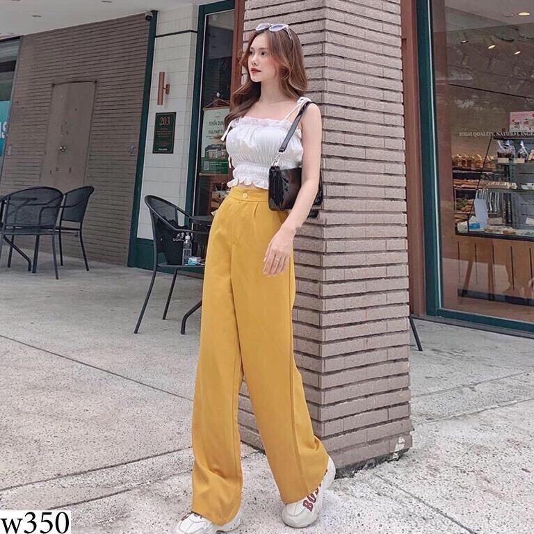 SÉT ÁO NHÚN BÈO 2 DÂY VÀ QUẦN ỐNG RỘNG SIÊU ĐẸP THỜI TRANG THIẾT KẾ VESTA NB70 | BigBuy360 - bigbuy360.vn