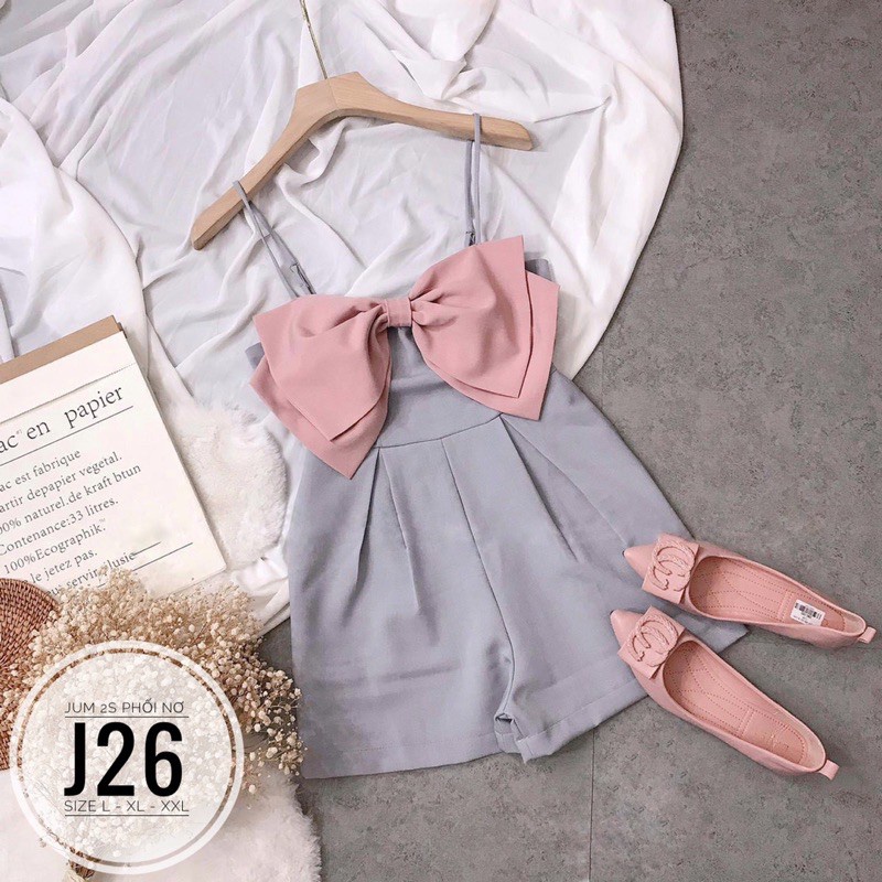 Bigsize Jumsuit phối nơ J26 60-80KG