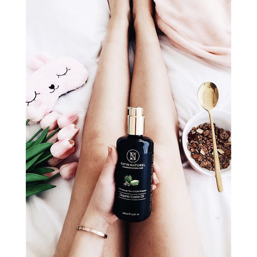 Organic Castor Oil 200ml | Dầu Thầu Dầu 100% Nguyên Chất |Satin Naturel | Mỹ Phẩm Đức