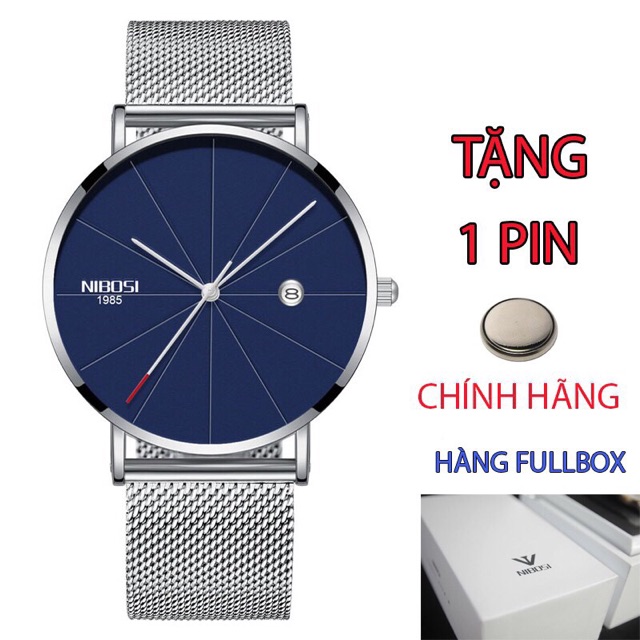 Đồng Hồ Nam Dây Lưới Thép NIBOSI 2321 Chính Hãng Fullbox