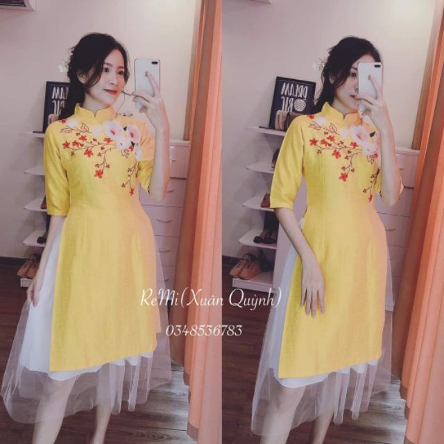 SET ÁO DÀI CÁCH TÂN HOT 2020⚡⚡⚡RỘN RÀNG DIỆN TÊT-CHẤT TAPTA KẾT HOA MỀM MỊN CHUẨN HÌNH (KÈM ẢNH THẬT) | BigBuy360 - bigbuy360.vn