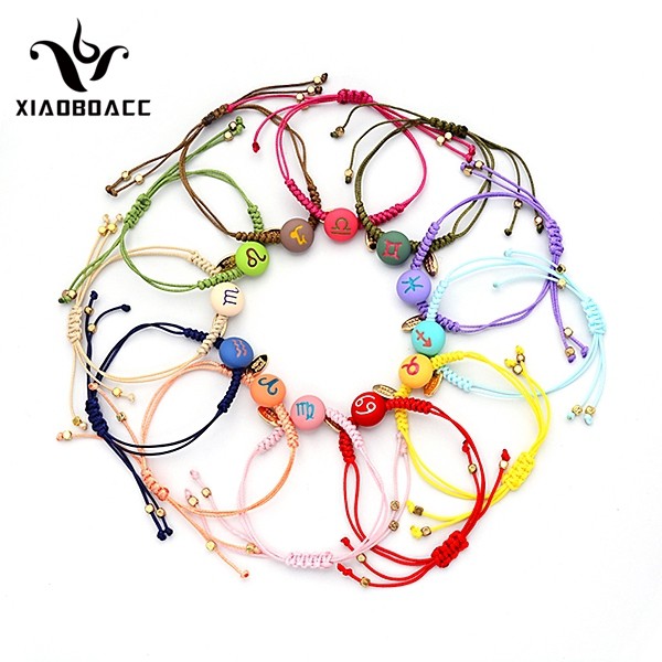 XiaoboACC Vòng tay dây bện mặt hình 12 cung hoàng đạo tùy chọn phong cách Hàn Quốc dễ thương cho các cặp đôi | BigBuy360 - bigbuy360.vn