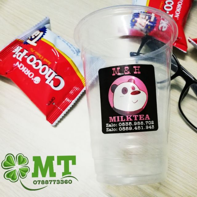 Tem nhựa dán ly nhựa ( in 10m tặng 2m)