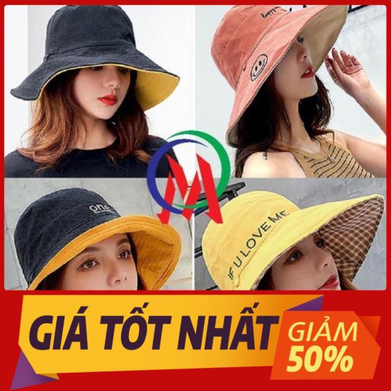 Nón vành rộng đội 2 mặt (4 màu)