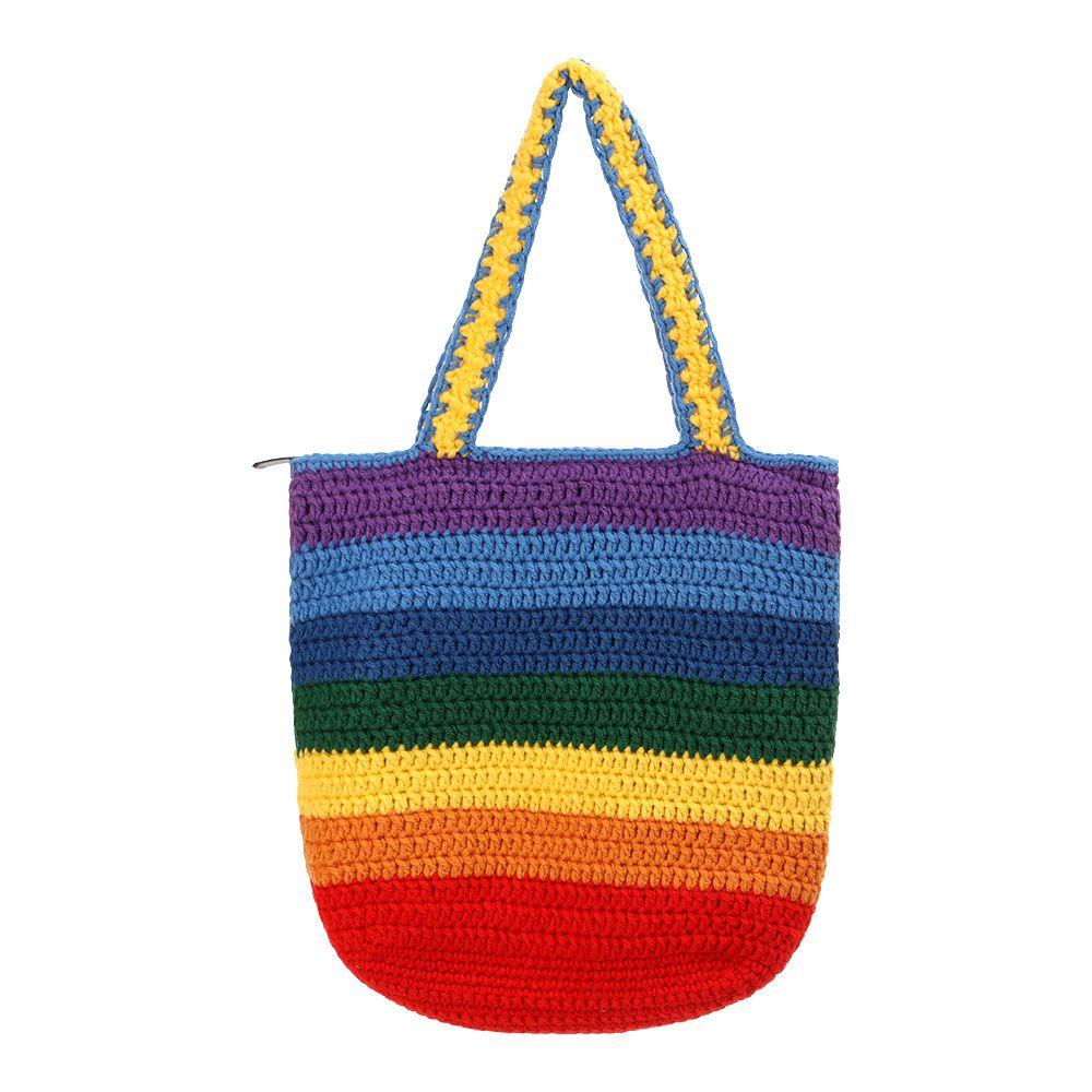 UUMIR Túi Đeo Vai Đan Len Màu Cầu Vồng Thời Trang Cho Nữ