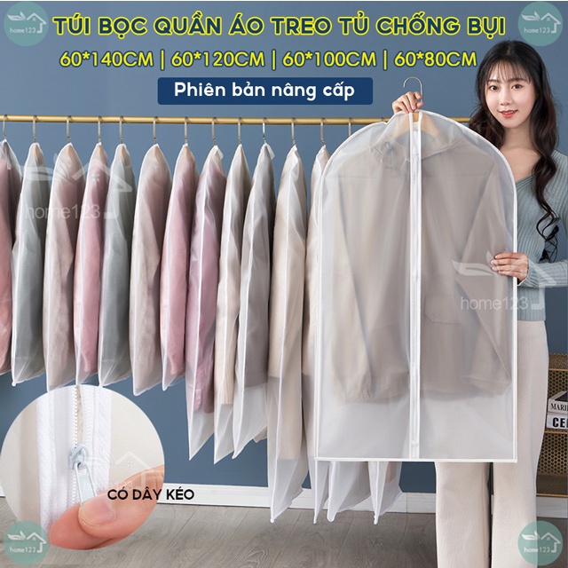 Túi bọc quần áo treo tủ đồ chống bụi và chống thấm nước thuận tiện