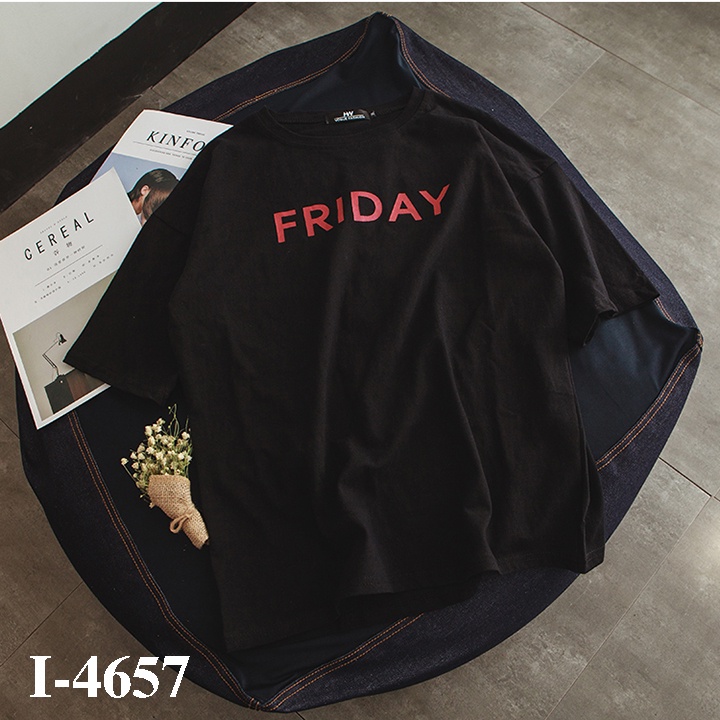Áo Phông Nữ Đơn Giản Họa Tiết FRIDAY