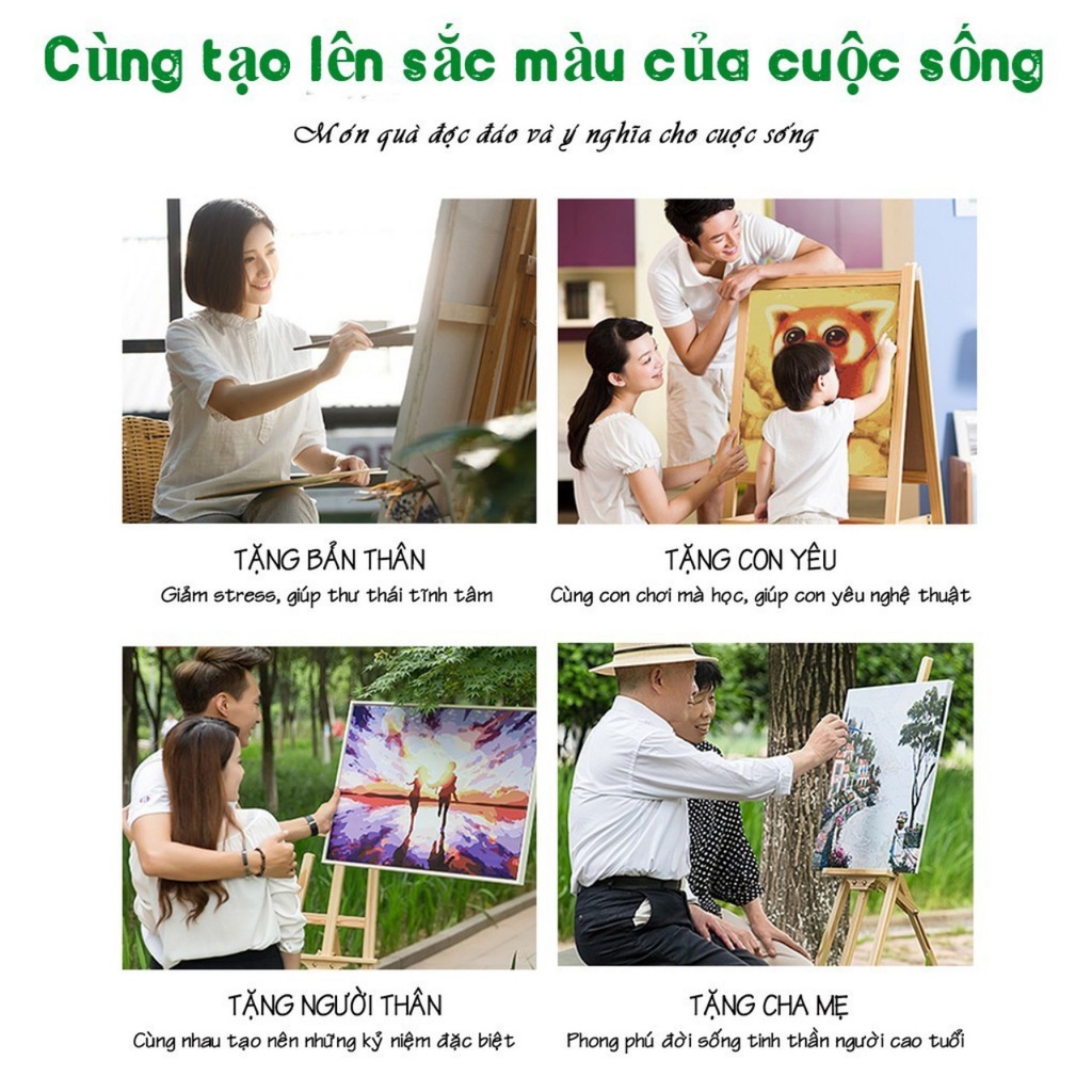 Toan vẽ tranh, khung canvas vẽ tranh, vải bố vẽ tranh căng sẵn kích thước 30x30cm~60x60cm