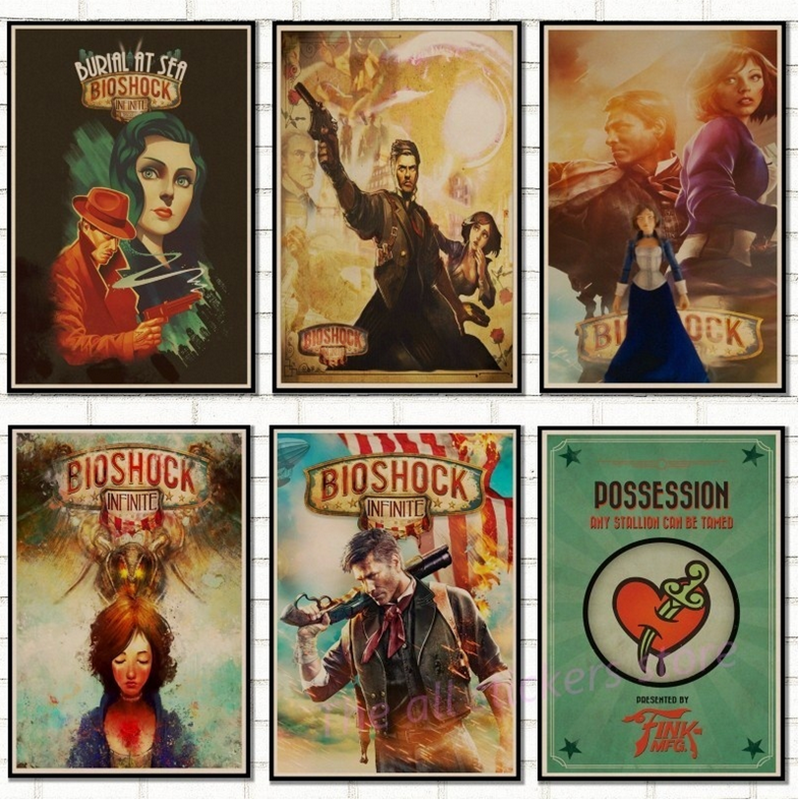 Áp Phích Dán Tường Trang Trí Nội Thất Hình Game Bioshock