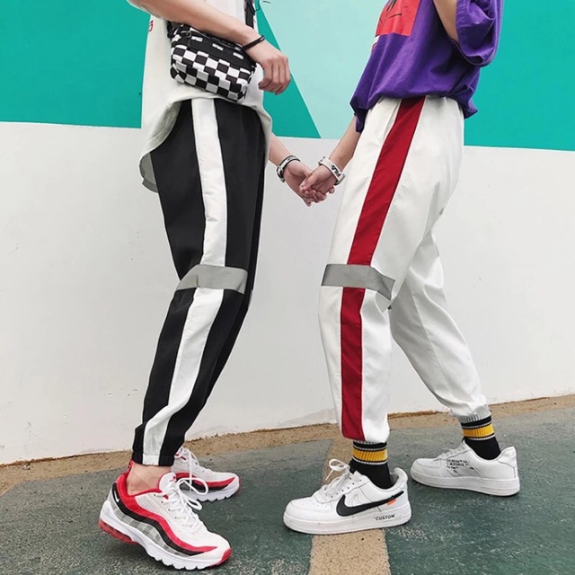 Quần jogger Nỉ unisex Phản Quang Gối nam nữ phong cách ulzzang Wind | BigBuy360 - bigbuy360.vn