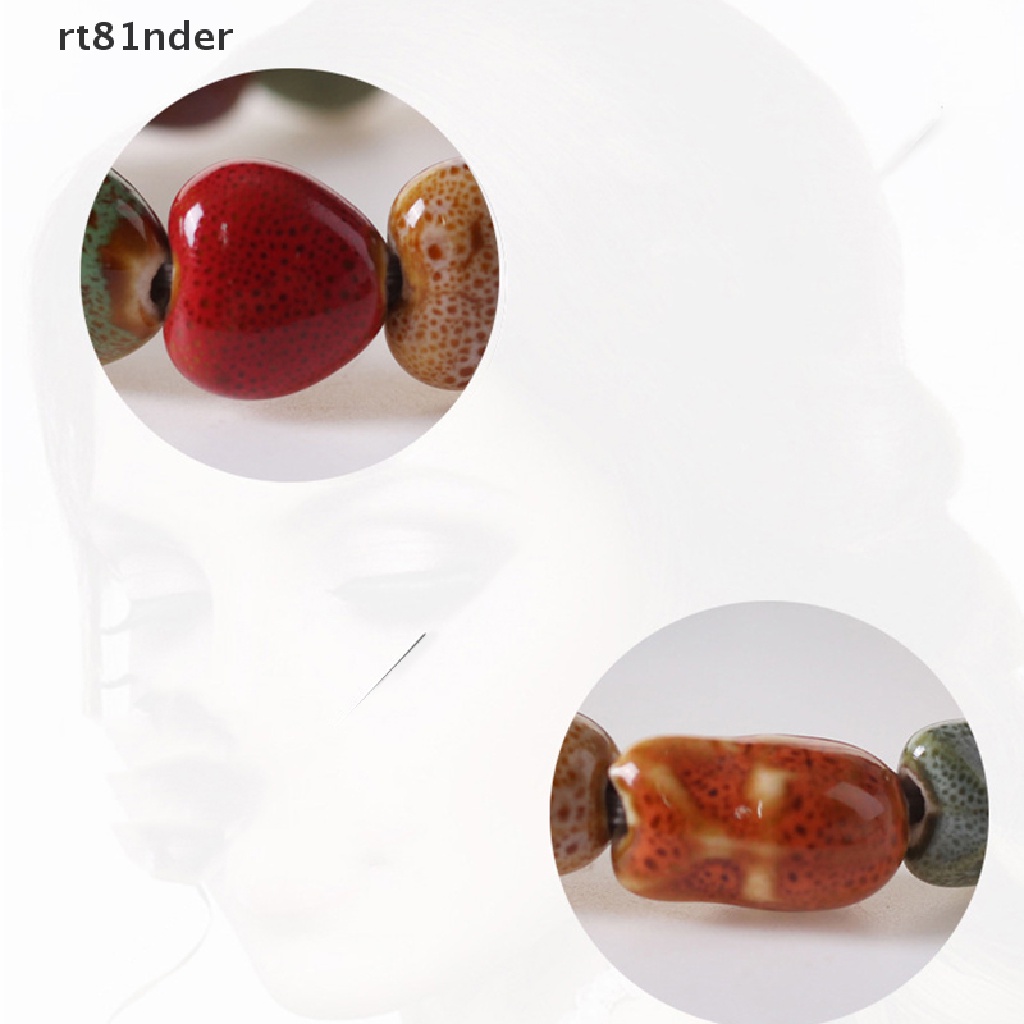 Rt Vòng Tay Chuỗi Hạt Gốm Sứ Tráng Men Phong Cách Dân Tộc Thời Trang