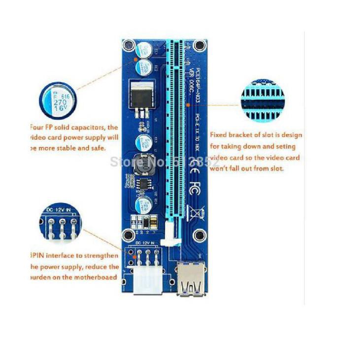 Card Chuyển Đổi 1x Sang 16x Vga Ki149 Usb 3.0 Pci-E Pci 0512