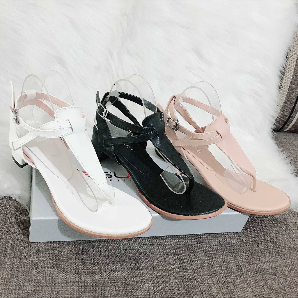 Giày sandal cao gót xỏ ngón 3 cm, xinh ngất ngay