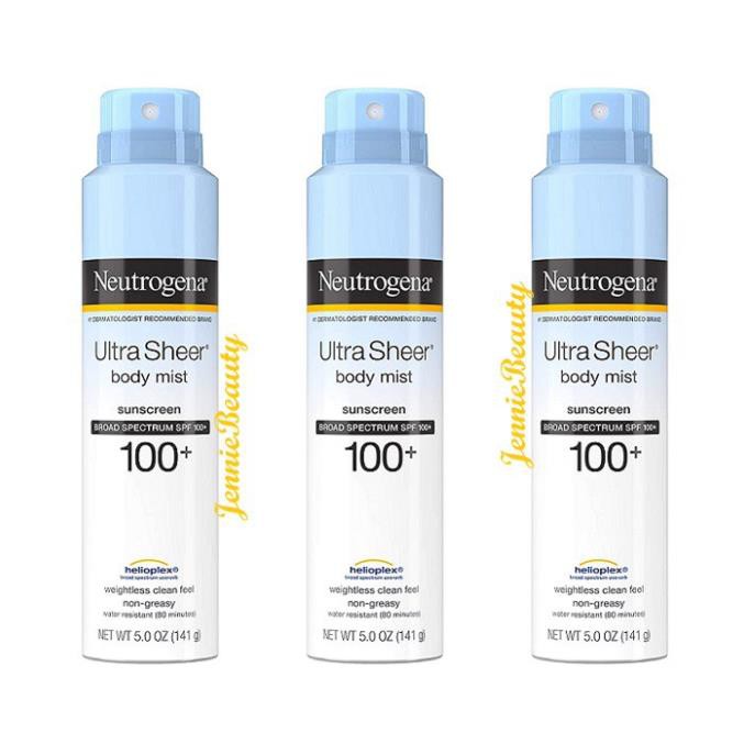 [NEW/ Hàng USA] Xịt chống nắng Neutrogena Ultra Sheer Body Mist Sunscreen Broad Spectrum SPF70/ SPF100_Mẫu mới