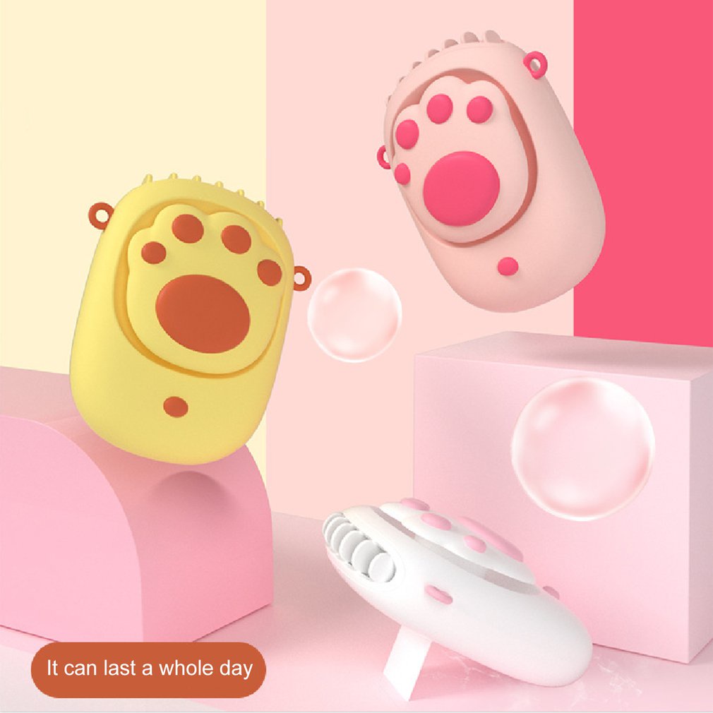 Quạt Cầm Tay Đeo Cổ Thắt Lưng Để Bàn làm Việc Văn Phòng Giường Ngủ Mini Sạc Usb Tích Điện Hình Chân Mèo Cute