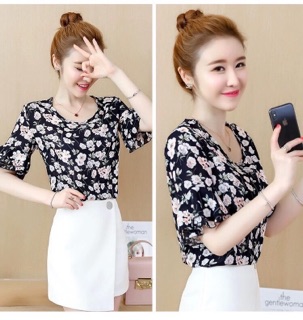 Áo hoa tay xoè đính hạt