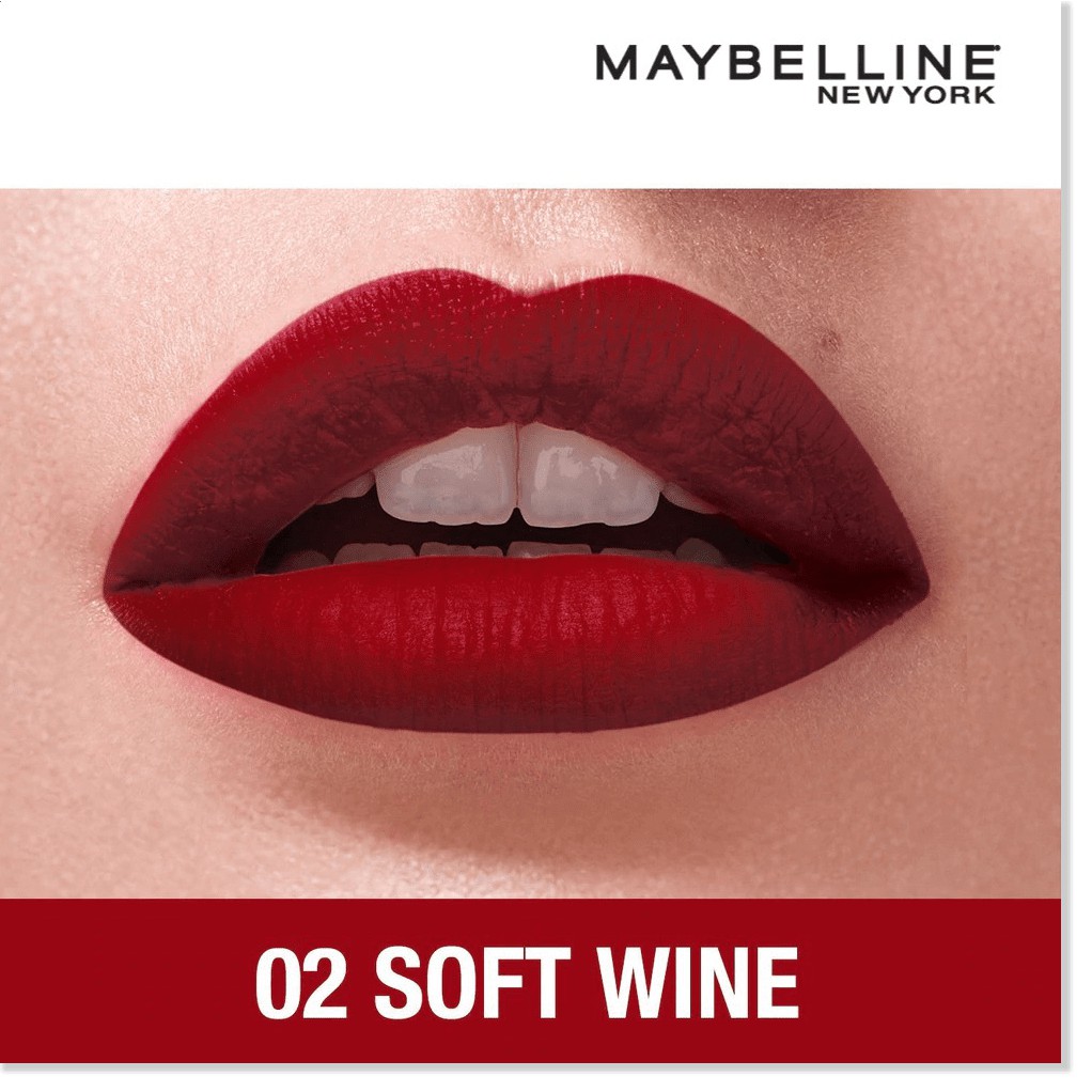 [Mã giảm giá mỹ phẩm chính hãng] Son Kem Lì Nhẹ Môi Maybelline Màu 02 Soft Wine 7ml