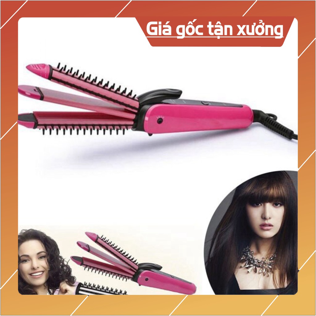 Máy làm tóc 3in1 bấm xù, làm xoăn duối thẳng .