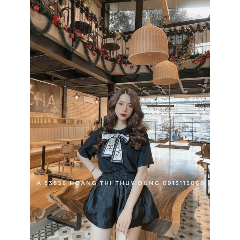 [Mã WASTGO hoàn 10% xu đơn 99k] BÁN SỈ ÁO PHÔNG KÈM NƠ LỤA ĐEN TRẮNG CHO NỮ | BigBuy360 - bigbuy360.vn