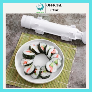 Khuôn nhựa làm sushi, cơm cuộn hình trụ- Dụng cụ làm sushi tiện lợi, nhanh chóng+ Tặng kèm mành tre cao cấp cuốn sushi