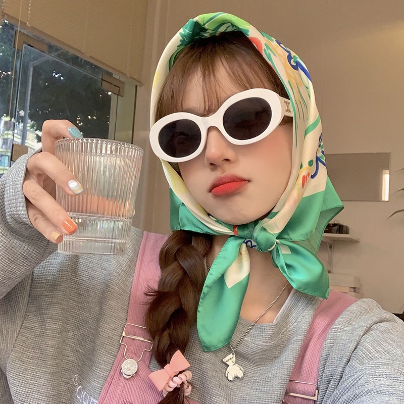 Khăn Choàng Cổ Chống Nắng In Họa Tiết Hoa Phong Cách Hàn Quốc Dễ Thương Thời Trang Mùa Hè