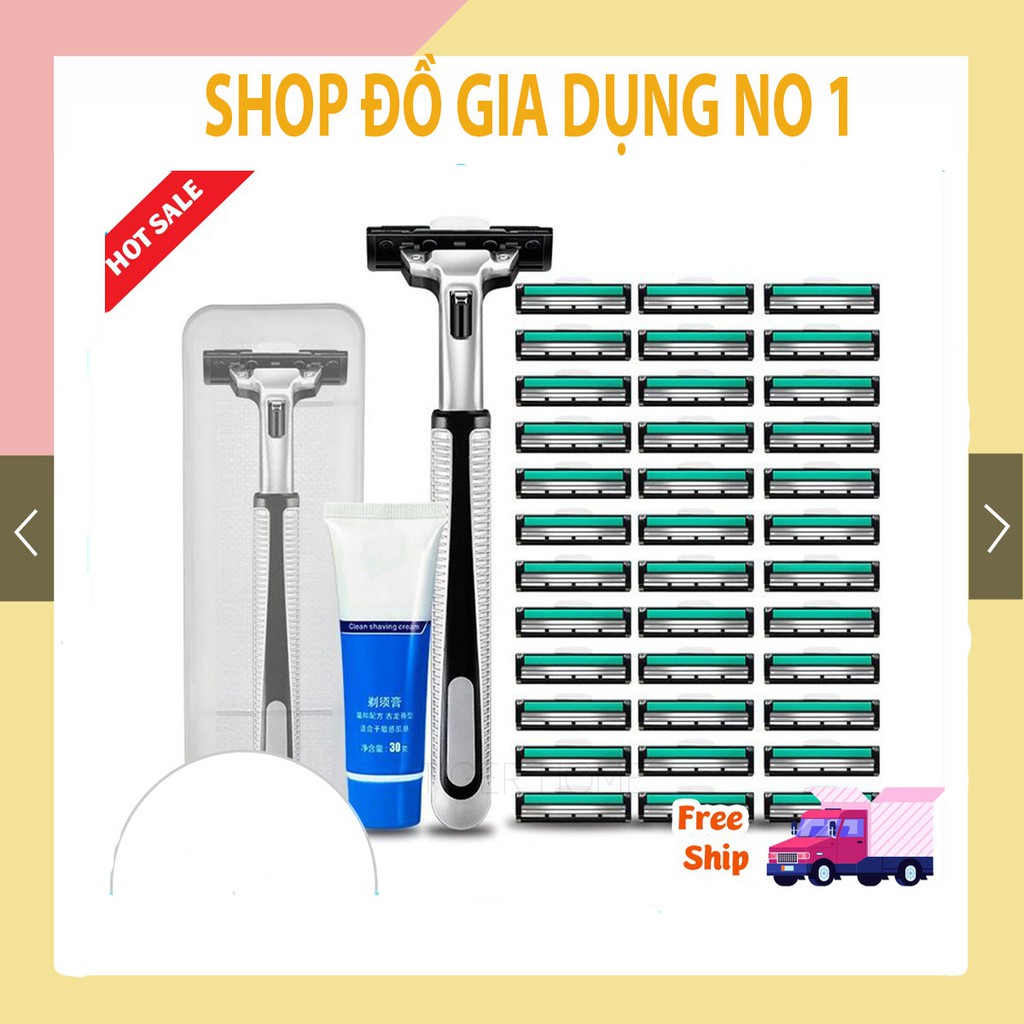 Dao Cạo Râu 36 Lưỡi Tặng Kèm Kem Tạo Bọt