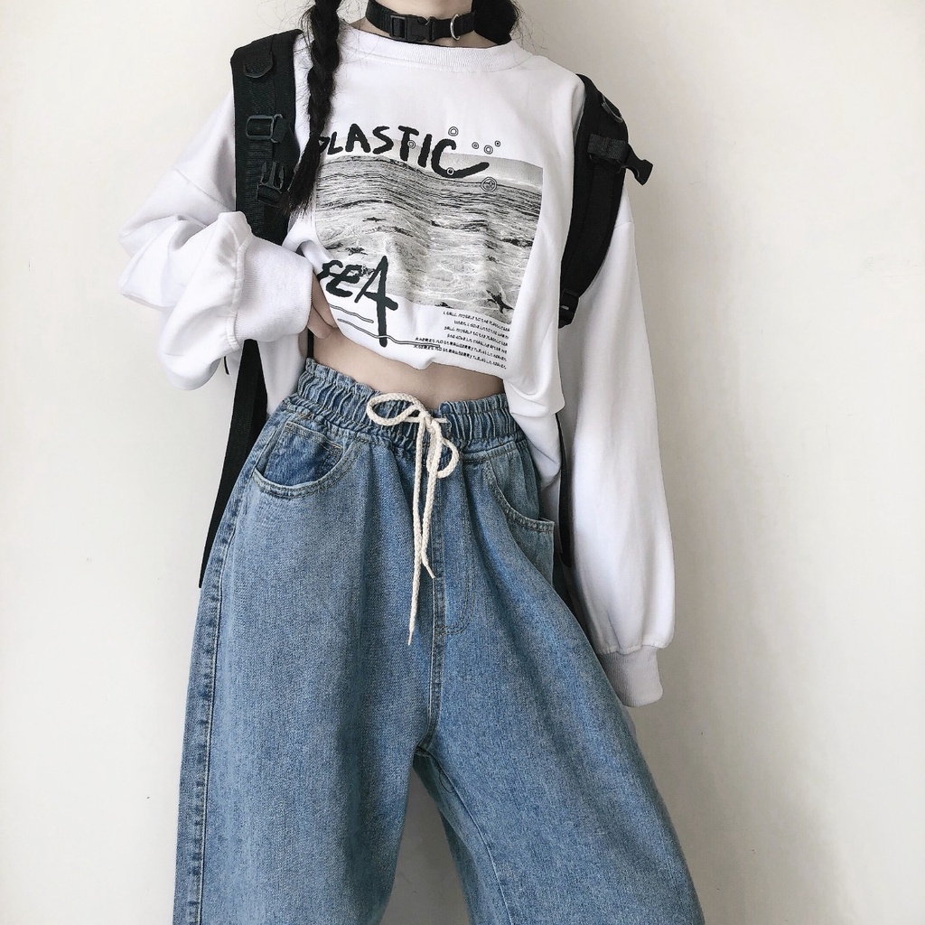 Áo Sweater PLASTIC Vải Nỉ Bông Form Rộng Ulzzang Unisex