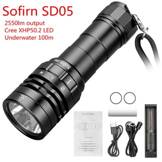 Đèn pin lặn 100m LED SST70 3000 lumen IPX8 phù hợp cho các hoạt động ngoài trời