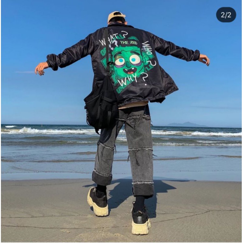 🌈𝗡𝗘𝗪 𝗔𝗥𝗥𝗜𝗩𝗔𝗟💢 ÁO KHOÁC DÙ JACKET THEZED  có form rộng XL )