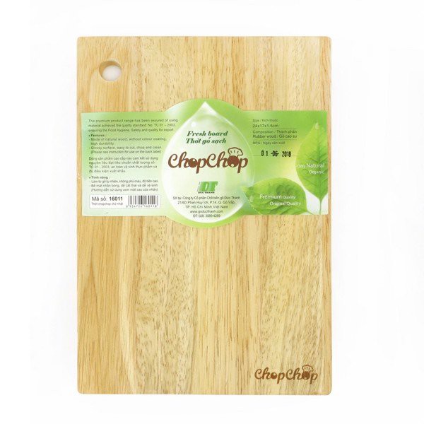 Thớt Chữ Nhật Chopchop - Gỗ Đức Thành - Gỗ Cao Su Bền Đẹp, Sang Trọng Cho Gian Bếp