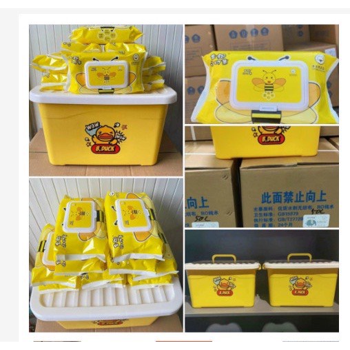 Combo thùng 10 gói Giấy ướt kháng khuẩn con vịt vàng loại 80 tờ 1 gói - hàng nội địa trung cao cấp, giấy ướt B.Duck