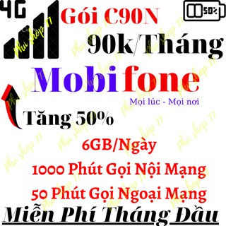 Sim 4G C90N Mobifone - Miễn Phí Tháng Đầu