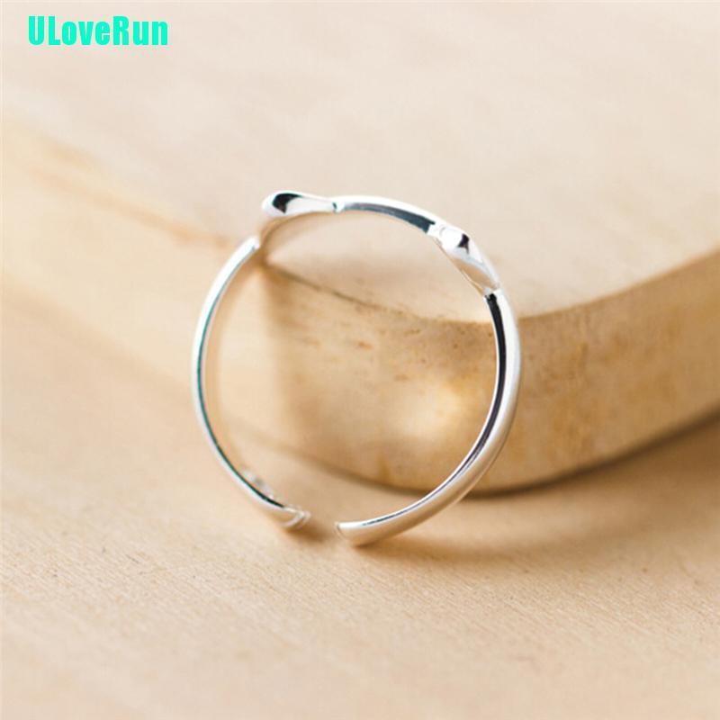 1 Nhẫn Mạ Bạc Hình Tai Mèo Dễ Thương