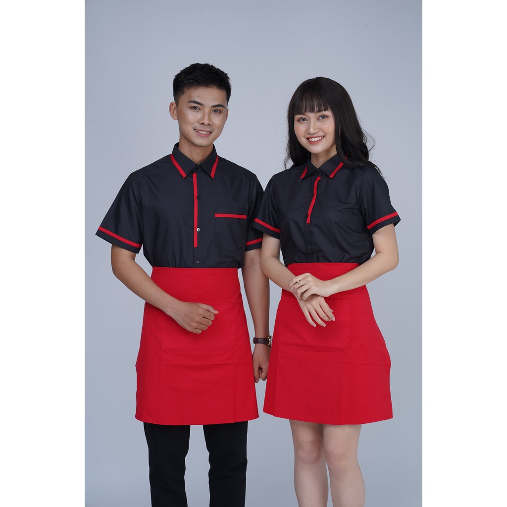 [Hàng loại 1] Tạp dề NGắn phục vụ Tạp dề phục vụ nhiều túi Tạp dề đồng phục Tạp dề nhân viên sẵn hàng TD-Nửa-D