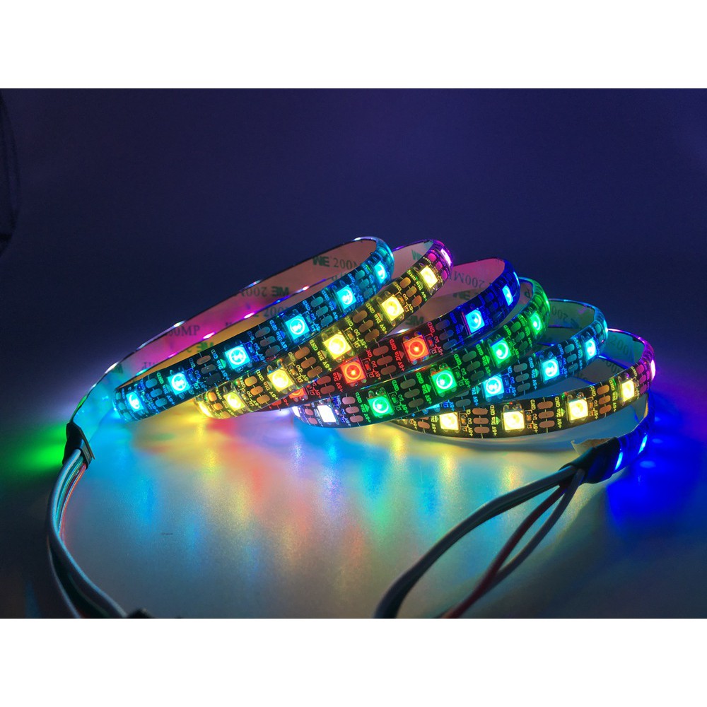 Dây đèn LED trang trí thông minh WS2812B 1-5m 60 pixel/bóng RGB 5050 PCB IP30/65/67 DC 5V chất lượng cao