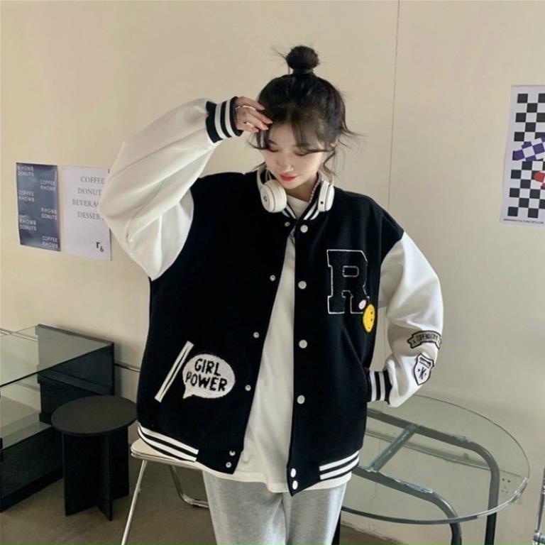 Áo khoác chống nắng nữ bomber logo R phong cách ngộ nghĩnh-A821