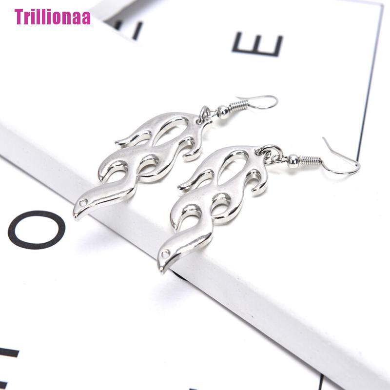 Bông Tai Dáng Dài Hình Ngọn Lửa Phong Cách Punk Hip Hop Thời Trang Cho Nữ