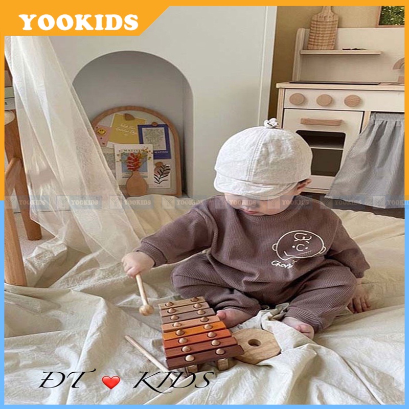 Quần áo thu đông cho bé YOOKIDS chât len tăm mềm loại 1, bộ dài tay cho bé trai bé gái 1 2 3 4 5 tuổi