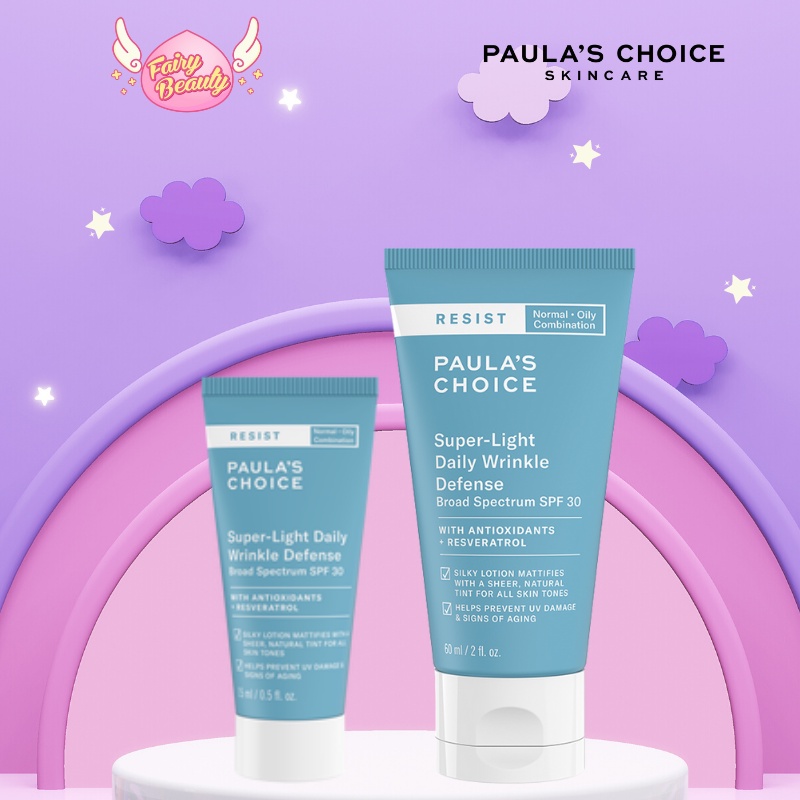 [PAULA'S CHOICE] Kem Chống Nắng Vật Lý Cho Da Dầu Lão Hóa Resist Super - Light Daily Wrinkle Defence 60ml (Mã 7760)