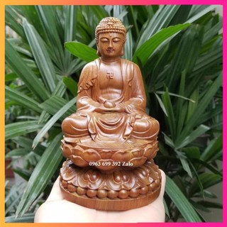 Tượng phật a di đà bằng gỗ bách xanh