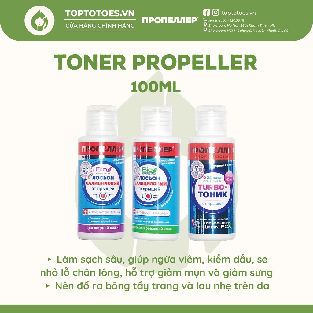 Toner Propeller giảm viêm, mụn, tiêu mủ, giảm dầu nhờn - 100ml