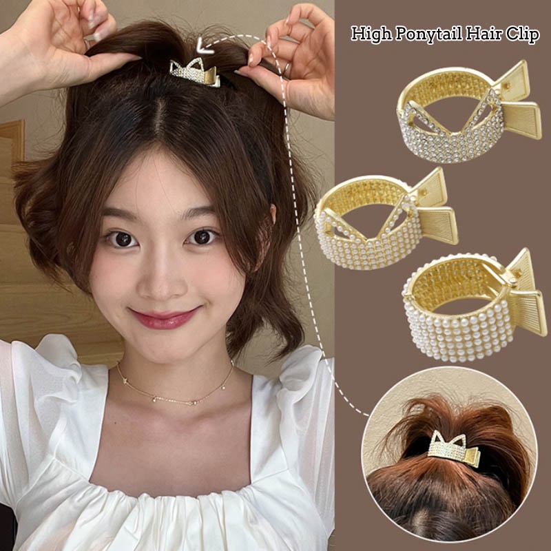 Kẹp Tóc Đuôi Ngựa Đính Đá Chất Lượng Cao Cho Nữ