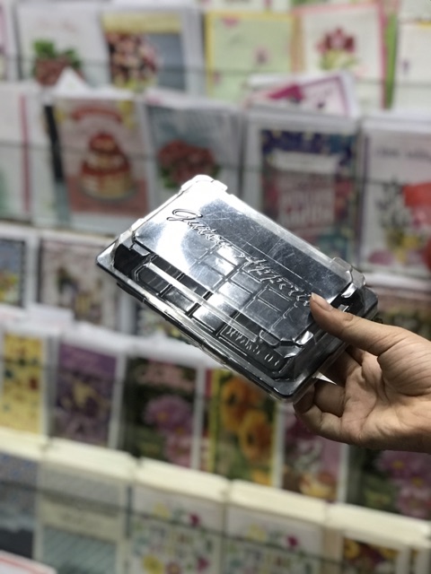 48 - 96 cái hộp nhựa chữ nhật đáy đen nhiều cỡ đựng salad, thức anh và bánh