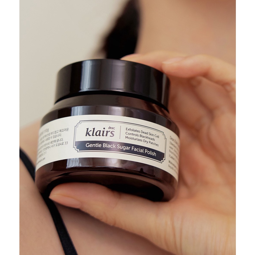 Tẩy Tế Bào Chết Đường Đen Klairs Giảm Mụn Đầu Đen, Se Khít Lỗ Chân Lông Klairs Gentle Black Sugar Facial Polish 110g