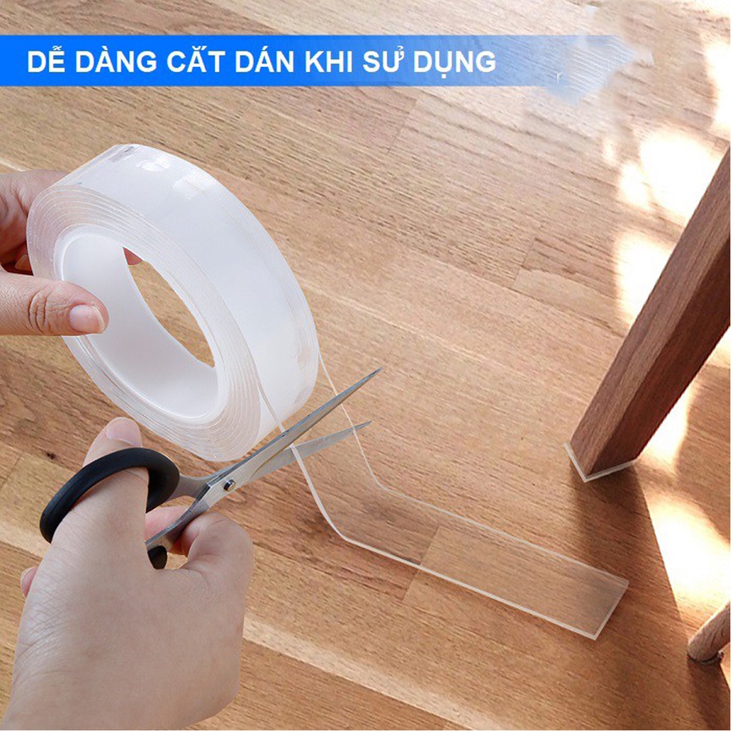 Băng Dính 2 Mặt Đa Năng Trong Suốt Siêu Dày 2mm – Chọn Chiều Dài – Khổ Rộng 3cm Siêu Bám Dính Hãng Amalife