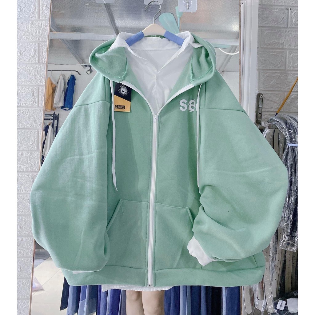 Áo Khoác Nỉ Nữ VIETCEN áo hoodie form rộng Ulzzang Hàn Quốc SEE