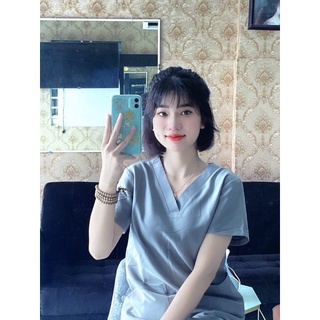 Đồng phục xám, bộ bác sĩ, đồng phục spa